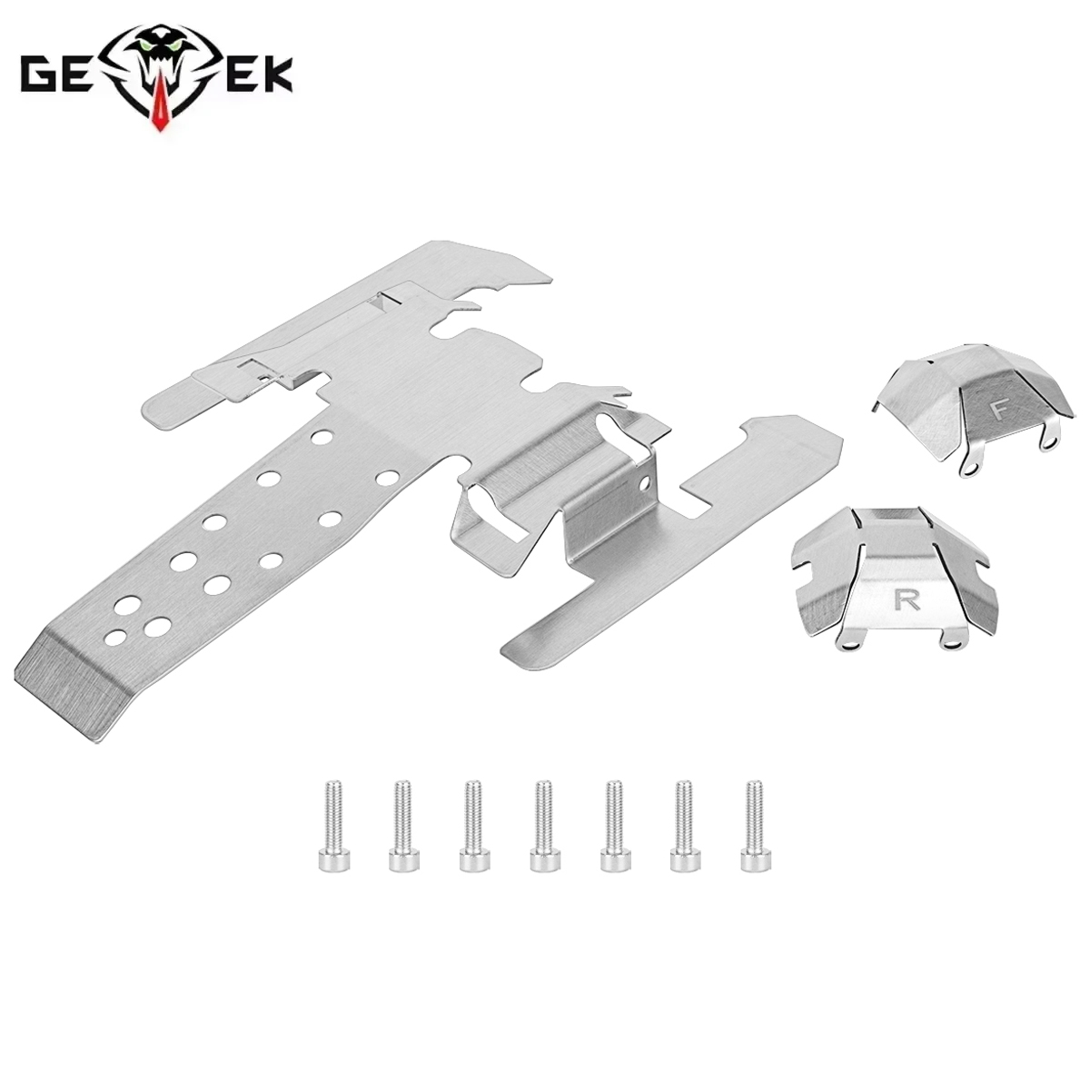 Rc Car Body Shell - Roestvrijstalen skidplate chassisbeschermingsset voor 1/10 RC