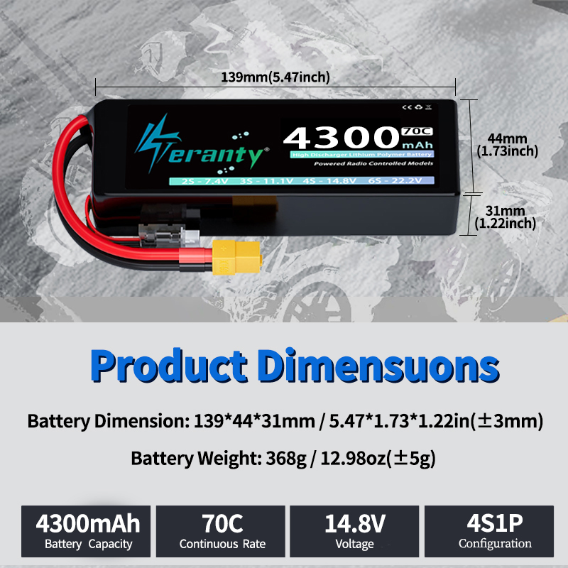 TERANTY 4S 4300mAh 14.8V 70C 1 - Drone Rc Truck recensie en prijs